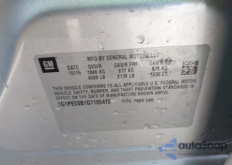 2016 Chevrolet Cruze Limited 1Lt Auto z USA, uszkodzony, nr VIN 1G1PE5SB1G7185472